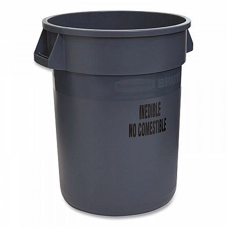 Food Handling BRUTE Container, 32 gal, Resin, Gray (FG263256GRAY)