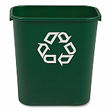 Deskside Recycling Container, 28 qt Resin, Green (FG295606GRN)
