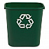 Deskside Recycling Container, 28 qt Resin, Green (FG295606GRN)
