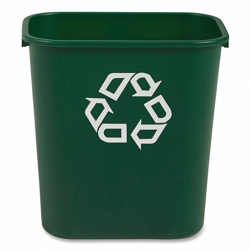 Deskside Recycling Container, 28 qt Resin, Green (FG295606GRN)