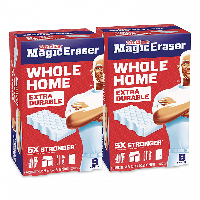 Magic Eraser, 4.6 x 0.9, 2.2" Thick, White, 9/Box, 2 Boxes/Carton (22880CT)