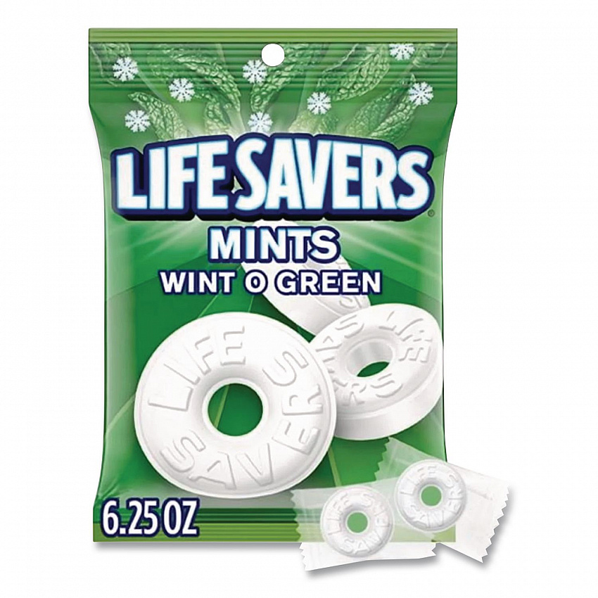 Hard Candy Mints, Wint-O-Green, Individually Wrapped, 6.25 oz Bag (88504)