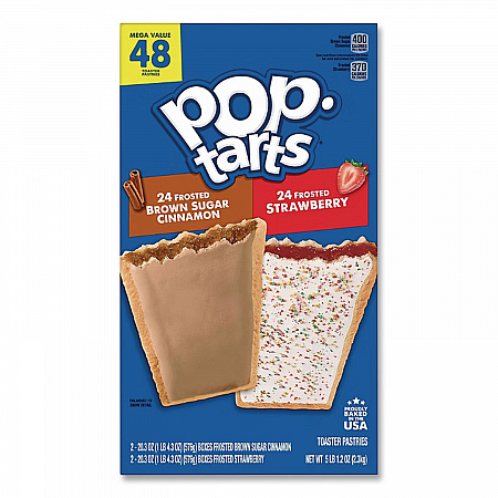 Pop Tarts, Brown Sugar Cinnamon/Strawberry, 2 Tarts/Pouch, 12 Pouches/Pack, 2 Packs/Carton (22000456)