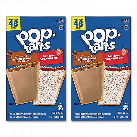 Pop Tarts, Brown Sugar Cinnamon/Strawberry, 2/Pouch, 24 Pouches Box, 2 Boxes/Carton (60004083)