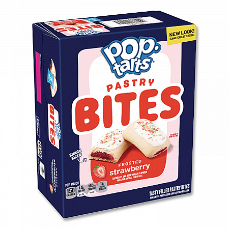 Pop Tarts Bites, Frosted Strawberry, 3.5 oz Bag, 6/Carton (25069)