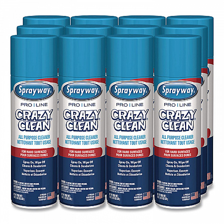 Crazy Clean, Unscented, 19 oz Aerosol Spray, 12/Carton (1000057598)