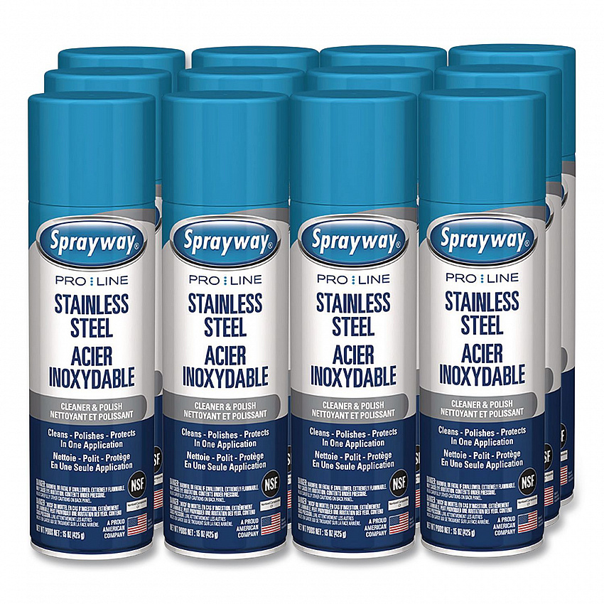 Stainless Steel Cleaner and Polish, 15 oz Aerosol Spray, 12/Carton (1000058639)