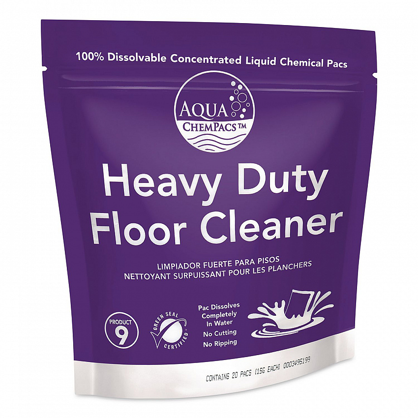 Aqua ChemPacs Heavy Duty Floor Cleaner, Lavender Scent, 20 ChemPacs/Pack (9320901)