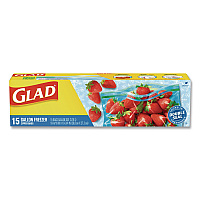 Zipper Food Storage Plastic Bags, Gallon Size, 10.75 x 10.38, Clear, 15 Bags (57034EA)