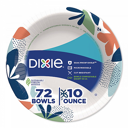 Paper Bowls with Soak Proof Shield, 10 oz, Multicolor, 72/Pack (15981)