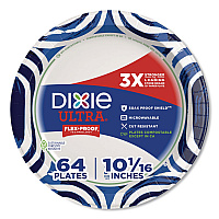 Paper Plate with Flex-Proof Technology, 10" dia, Multicolor, 64/Pack (16525)