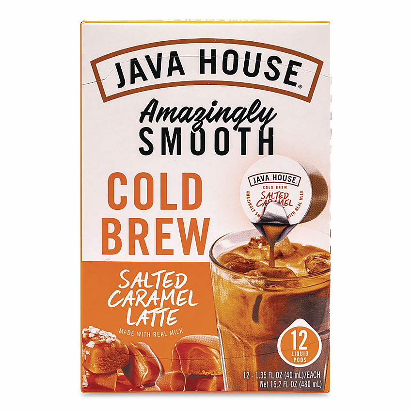 Amazingly Smooth Salted Carmel Latte Cold Brew Coffee Pod, 12/Box (HFP01824)