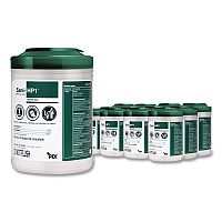 Sani-HP1 Germicidal Wipes, 5 x 6, Unscented, White, 275 Wipes/Canister, 12 Canisters/Carton (P62572PK)