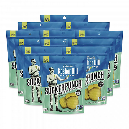 Classic Kosher Dill Pickle Packs, 3.4 oz Bag, 12/Carton (LNH00671)
