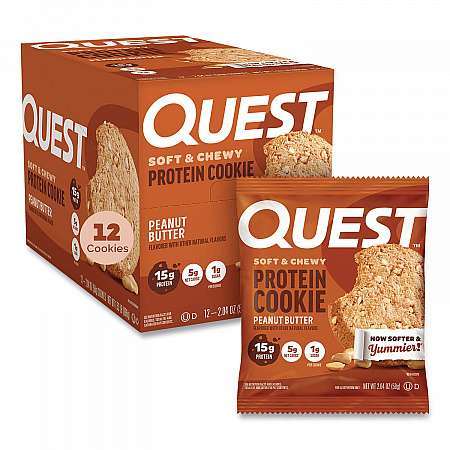 Gluten Free Protein Cookies, Peanut Butter, 2.04 oz Pack, 12/Box (QUN00605)