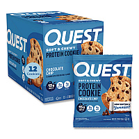 Gluten Free Protein Cookies, Chocolate Chip, 2.08 Pack, 12/Box (QUN00609)