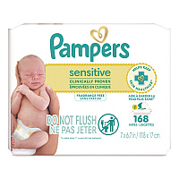 Sensitive Baby Wipes, 1-Wipe Pop-Top, Fragrance-Free, 84 Wipes/Pack, 2 Packs (870870)