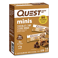 Protein Bar Minis, Chocolate Chip Cookie Dough, 0.81 oz Bar, 14/Box (QUN01270)