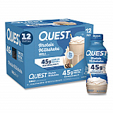 Protein Milkshakes, Vanilla, 14 oz Bottle, 12/Carton (QUN01602)
