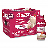 Protein Milkshakes, Strawberry, 14 oz Bottle, 12/Carton (QUN01606)