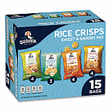 Rice Crisps, Sweet and Savory Mix, Assorted Flavors, (7) 0.67 oz Bags, (8) 0.91 oz Bags (QUA57840)