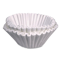 Coffee Filters, 12 Cup Size, Flat Bottom, 500/Bag, 2 Bags/Carton (BUN05313)