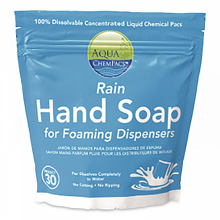 Aqua ChemPacs Concentrated Liquid Hand Soap, Rain Scent, 30 ChemPacs/Bag (9321541)