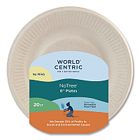 Fiber Plates, 6" dia, Natural, 20/Pack (PLRTSCU6)