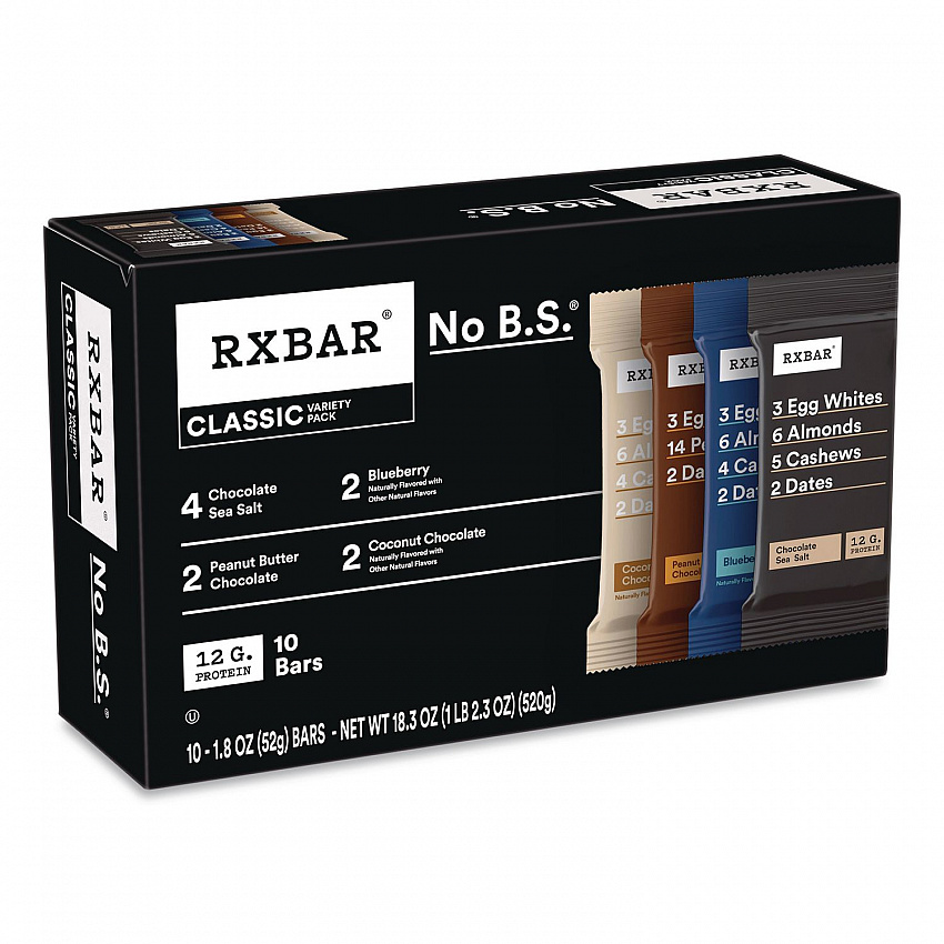 Adult Bars Variety Pack, 1.8oz Bar, (4) Chocolate Sea Salt, (2) Blueberry, (2) Coconut Chocolate, (2) Peanut Butter Chocolate (KEE00725)