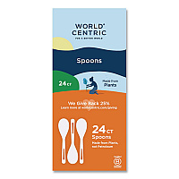 TPLA Cutlery, Medium Heavyweight, Spoon, Plastic, Light Beige, 24/Pack (SPPSR)