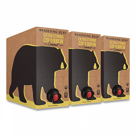 Caramel Cold Brew Coffee Tap Box, 96 oz, 3/Carton (WBC00748)
