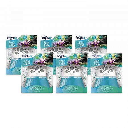 Scented Oil Air Freshener, Calm Waters and Spa, Blue, 2.5 oz, 6/Carton (900115CT)