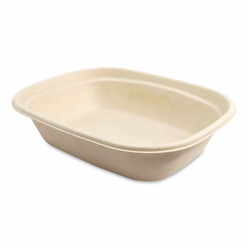 Laminated Fiber Containers, 30 oz, 6.7 x 8.7 x 2.1, Natural, Sugarcane Fiber, 400/Carton (CTSCU2LLF)