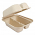 Fiber Hinged Takeout Containers, Taco Box, 2 Compartments, 5.86 x 7.25 x 3.38, Natural, Sugarcane Fiber, 300/Carton (TOSCT2LFS)