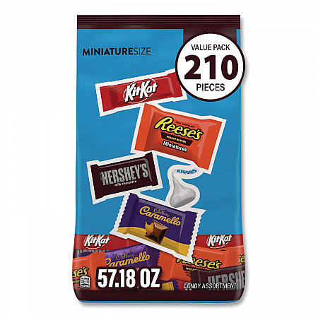 Assorted Minis Value Pack, Assorted Chocolates, 57.18 oz Bag, 210 Pieces (22002450)
