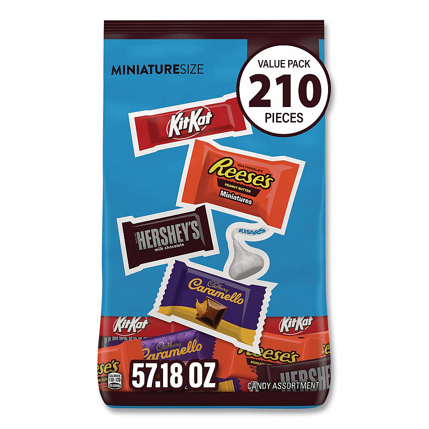 Assorted Minis Value Pack, Assorted Chocolates, 57.18 oz Bag, 210 Pieces (22002450)