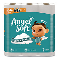 Mega Toilet Paper, Septic Safe, 2-Ply, White, 320 Sheets/Roll, 24 Rolls/Pack (794085)