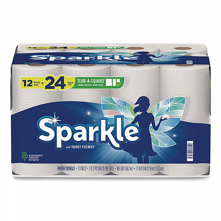 Tear-A-Square Double Roll Paper Towels, 2-ply, 110 Sheets/Roll, 12 Rolls/Pack (22361507)