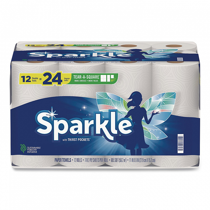 Tear-A-Square Double Roll Paper Towels, 2-ply, 110 Sheets/Roll, 12 Rolls/Pack (22361507)