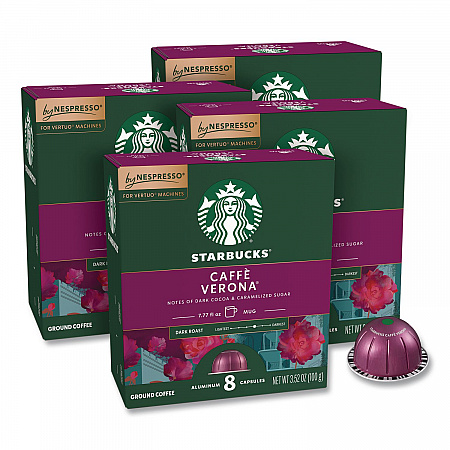 Caffe Verona Vertuo Pod, 8/Pack, 4 Packs/Box (117661)