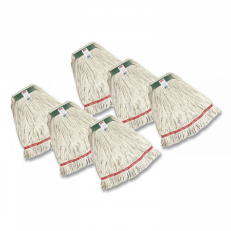 Super Stitch Cotton Looped End Wet Mop, 20 oz, White, 1