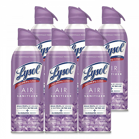 Air Sanitizer Spray, Lavender Sky Scent, 10 oz Aerosol Spray, 6/Carton (56348CT)