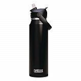 Thrive FlipStraw Stainless Steel Vacuum Insulated Water Bottle, 32 oz, Black (2855001001)