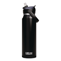 Thrive FlipStraw Stainless Steel Vacuum Insulated Water Bottle, 32 oz, Black (2855001001)