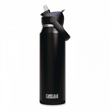 Thrive FlipStraw Stainless Steel Vacuum Insulated Water Bottle, 32 oz, Black (2855001001)