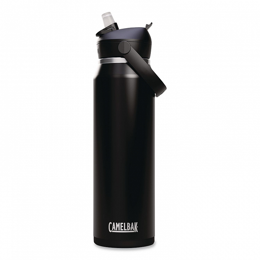 Thrive FlipStraw Stainless Steel Vacuum Insulated Water Bottle, 32 oz, Black (2855001001)