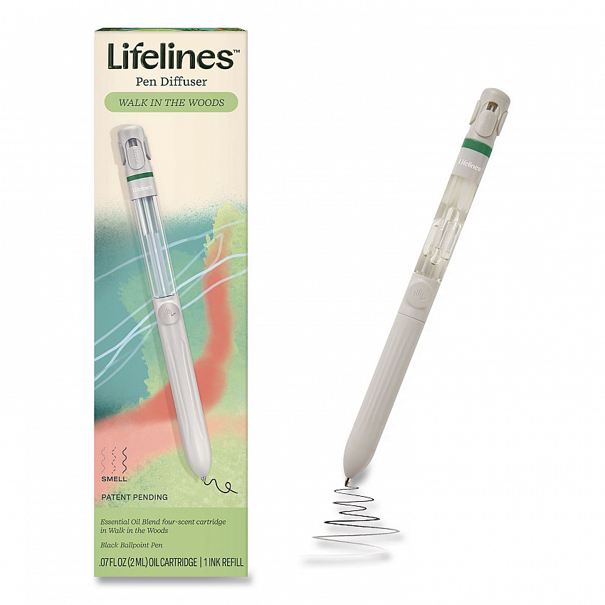 Essential Oil Blends Pen Diffuser, Walk in the Woods Scent, White (112503)