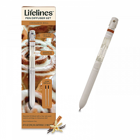 Essential Oil Blends Pen Diffuser, Cinnamon Roll Scent, White (LL123122)
