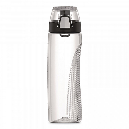 Tritan Plastic Hydration Water Bottle with Meter, 24 oz, Clear (THRHP4100CL6)