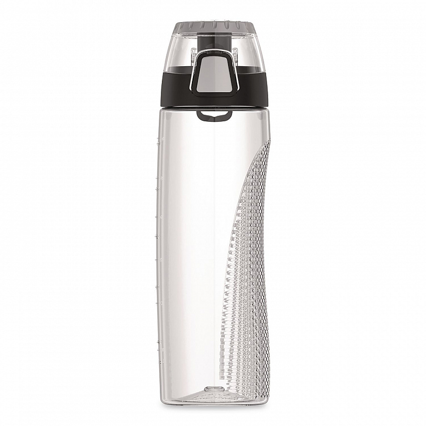 Tritan Plastic Hydration Water Bottle with Meter, 24 oz, Clear (THRHP4100CL6)
